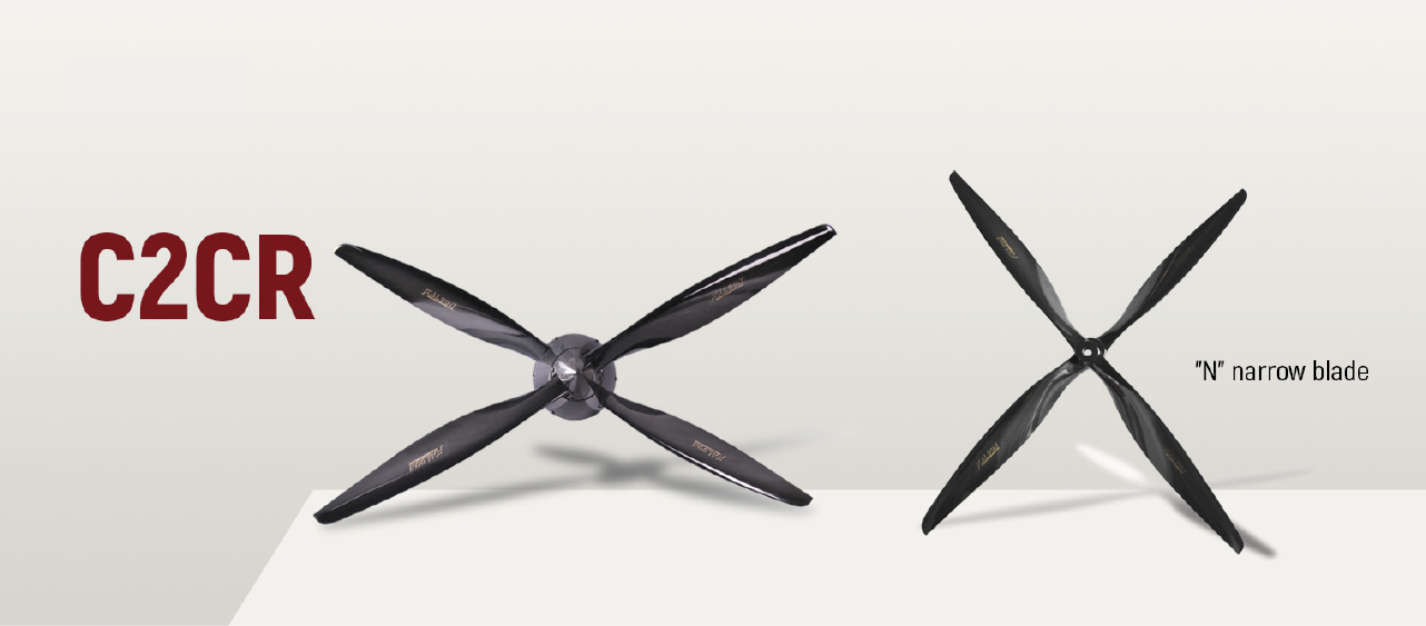 21x20 Front Falcon C2CR Contra Rotation 4 blade Propeller Carbon (Electric)