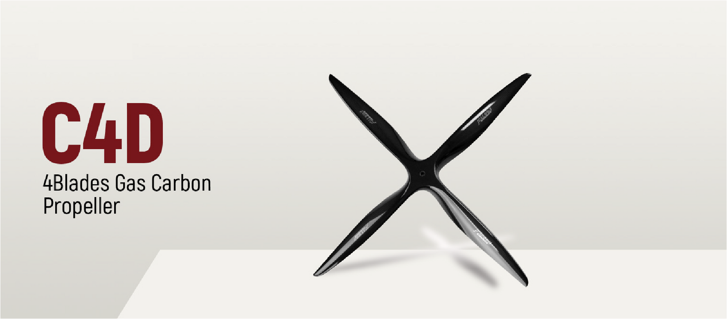 25x11 Falcon C4D 4 blade Propeller Carbon (Petrol)