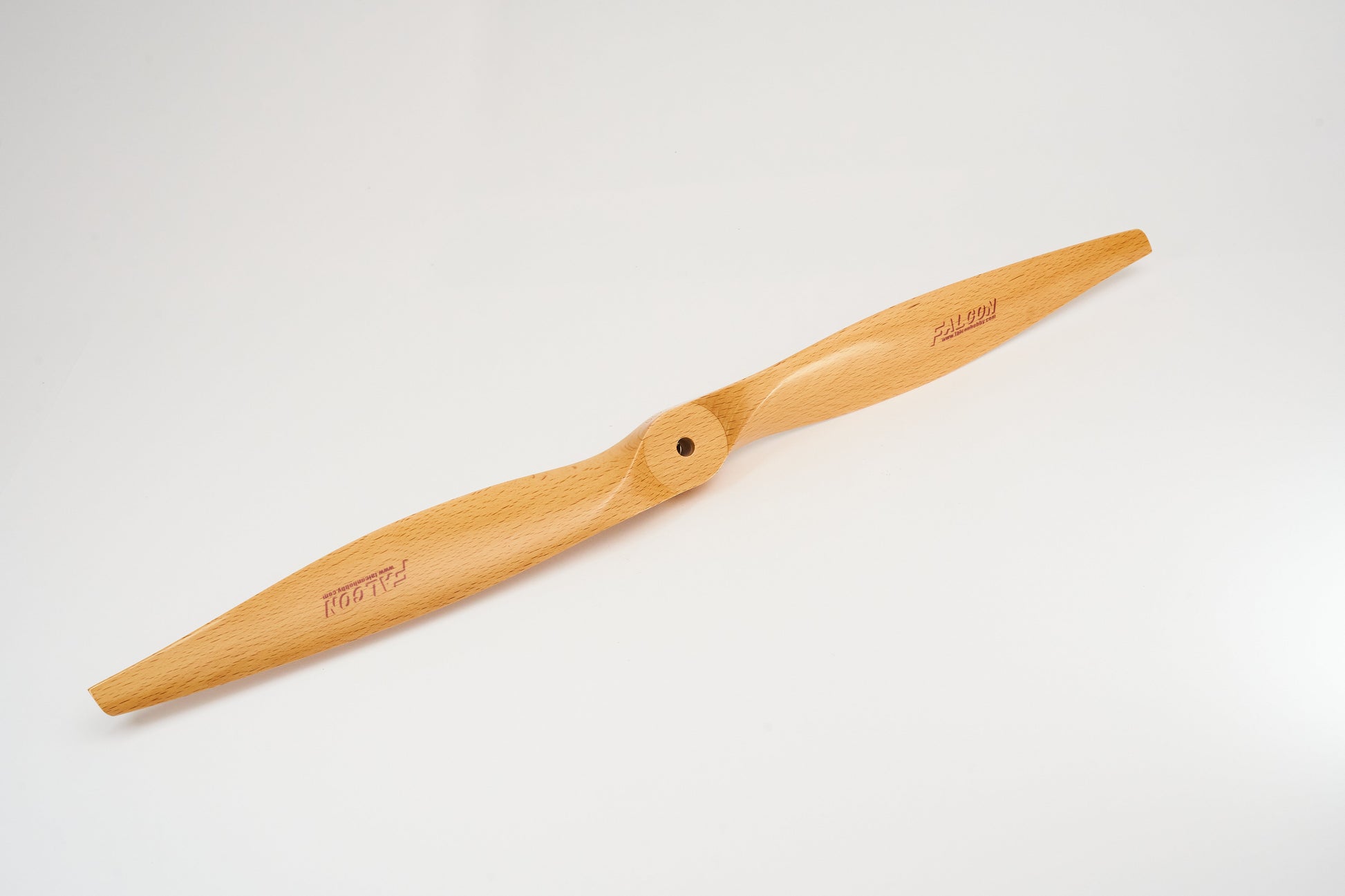 Falcon two-blade beechwood propeller, precision-crafted for electric-powered RC aircraft